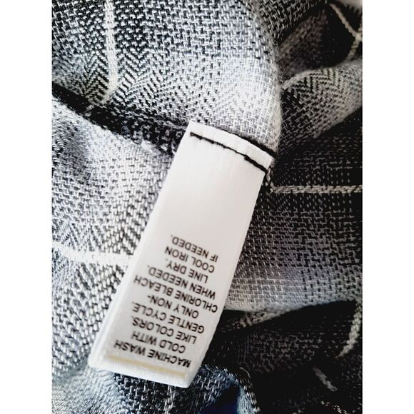 Cato black plaid sz small tassle Goth Grunge Peasant Bohemian Witchy blouse - Picture 4 of 5